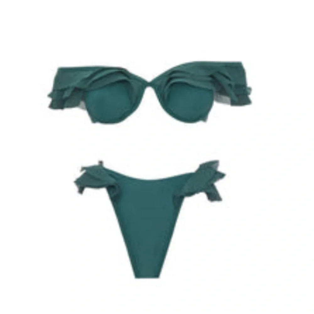 Teal Ruffled Bikini - Picture 4 of 4